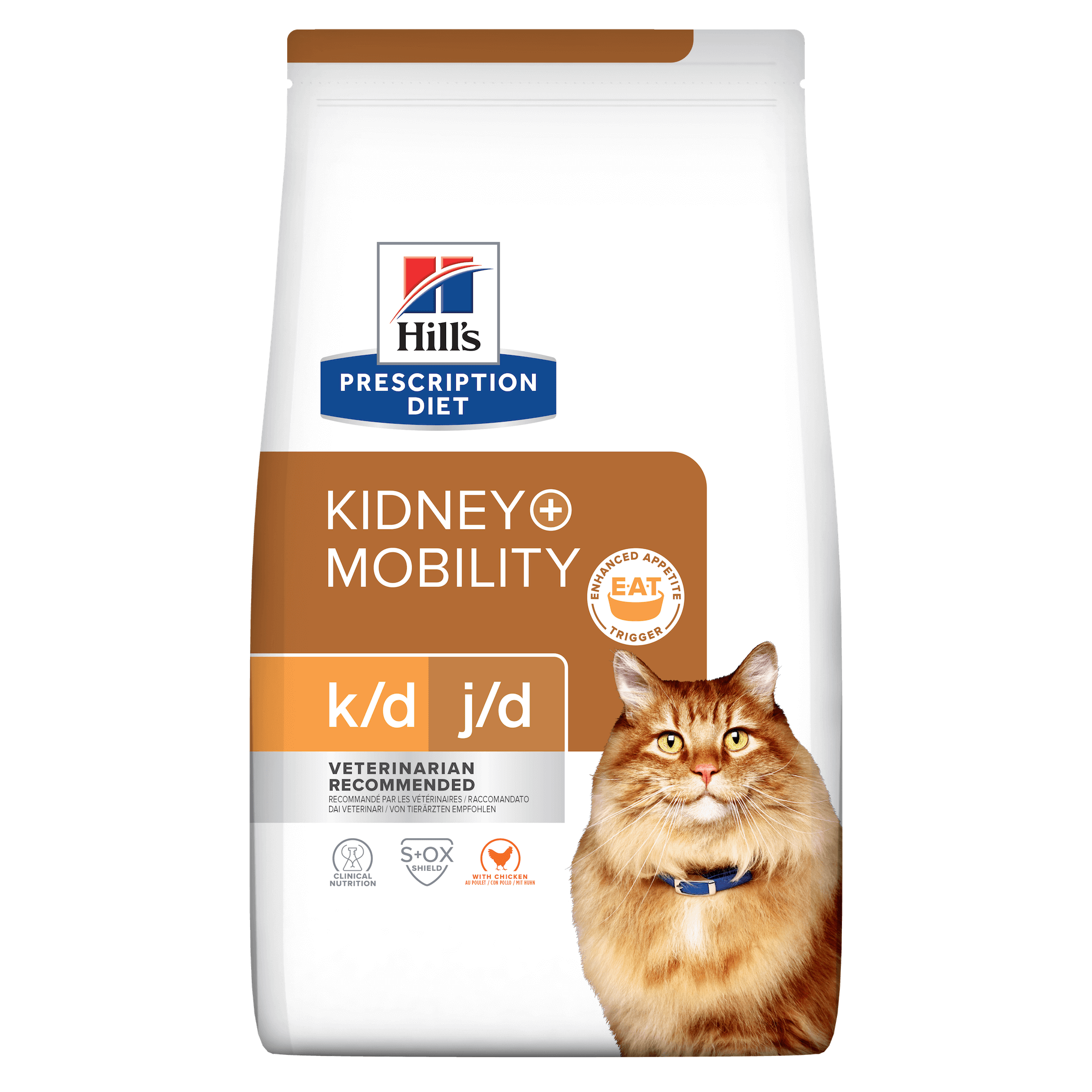 Hill's Prescription Diet k/d + Mobility Trockenfutter für Katzen mit Huhn zur Unterstützung der Nieren + Gelenke